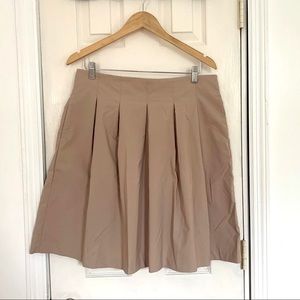 NWOT Tan / Khaki Colored Pleated Flare Skirt